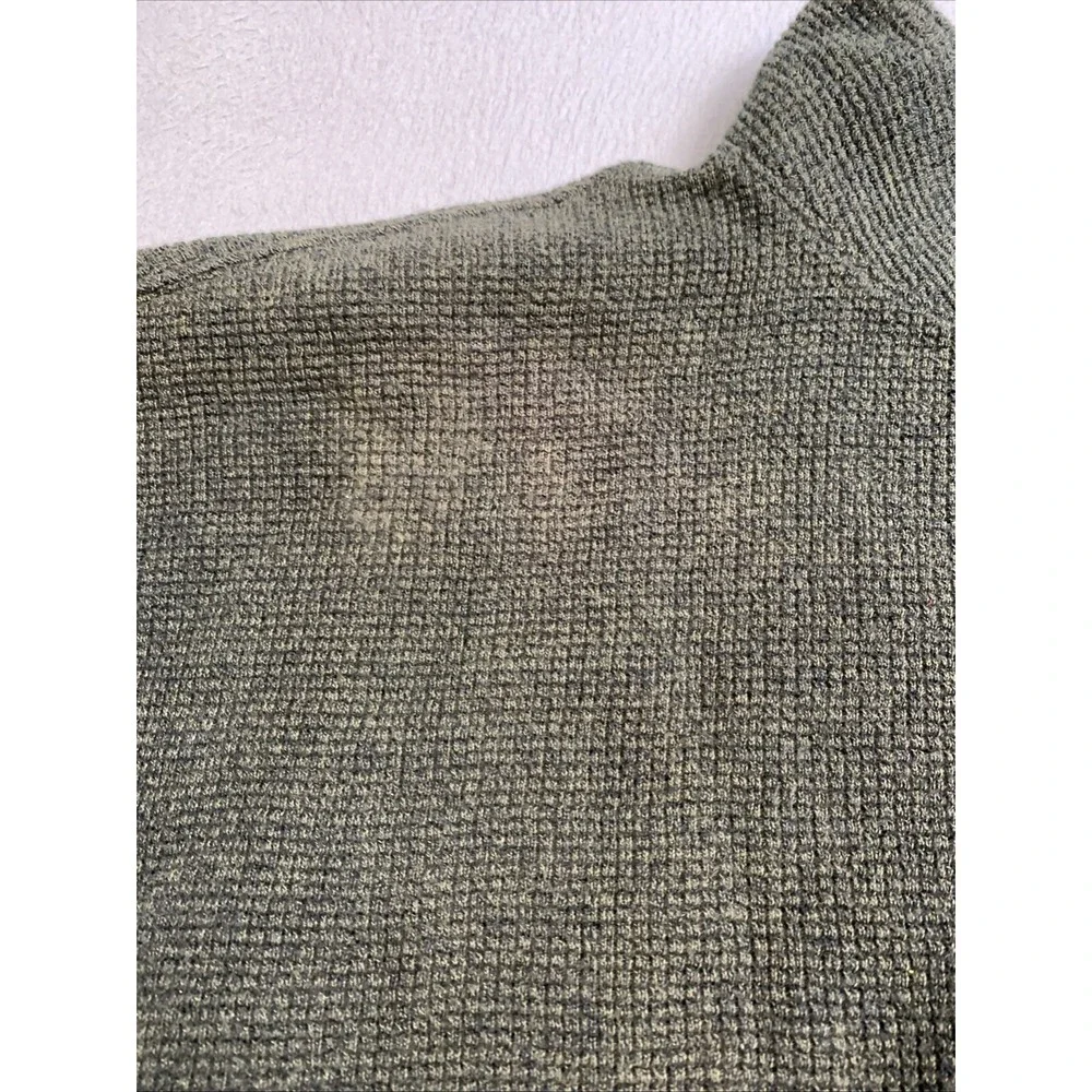 Woolrich‎ Sweater Men's L Green Pullover Winter Fall 1/4 Zip 100% Cotton